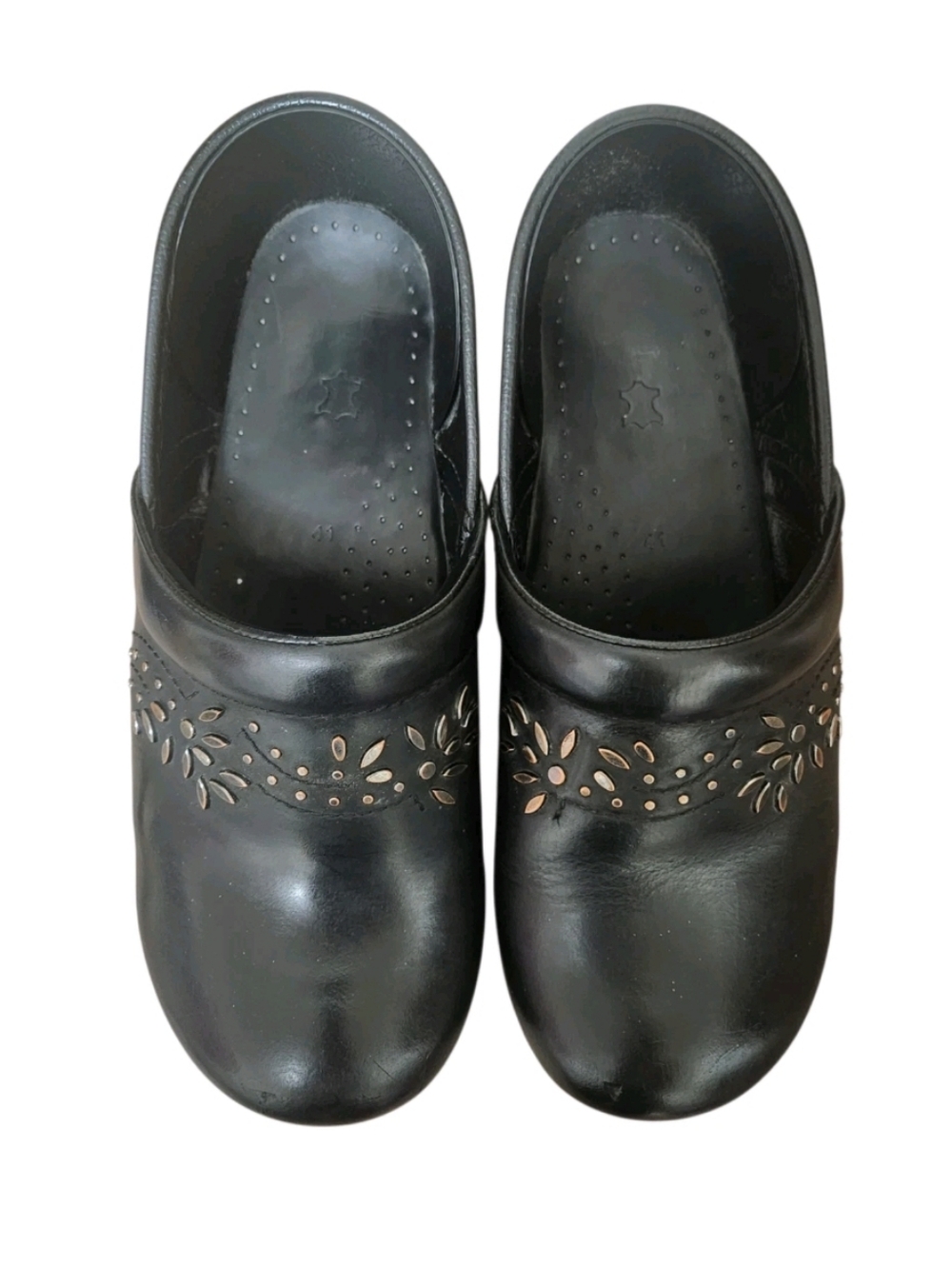 Dansko Patricia Studded Black Leather Clog Women Size 41 US 10.5-11 Mules Nurses - Picture 10 of 15